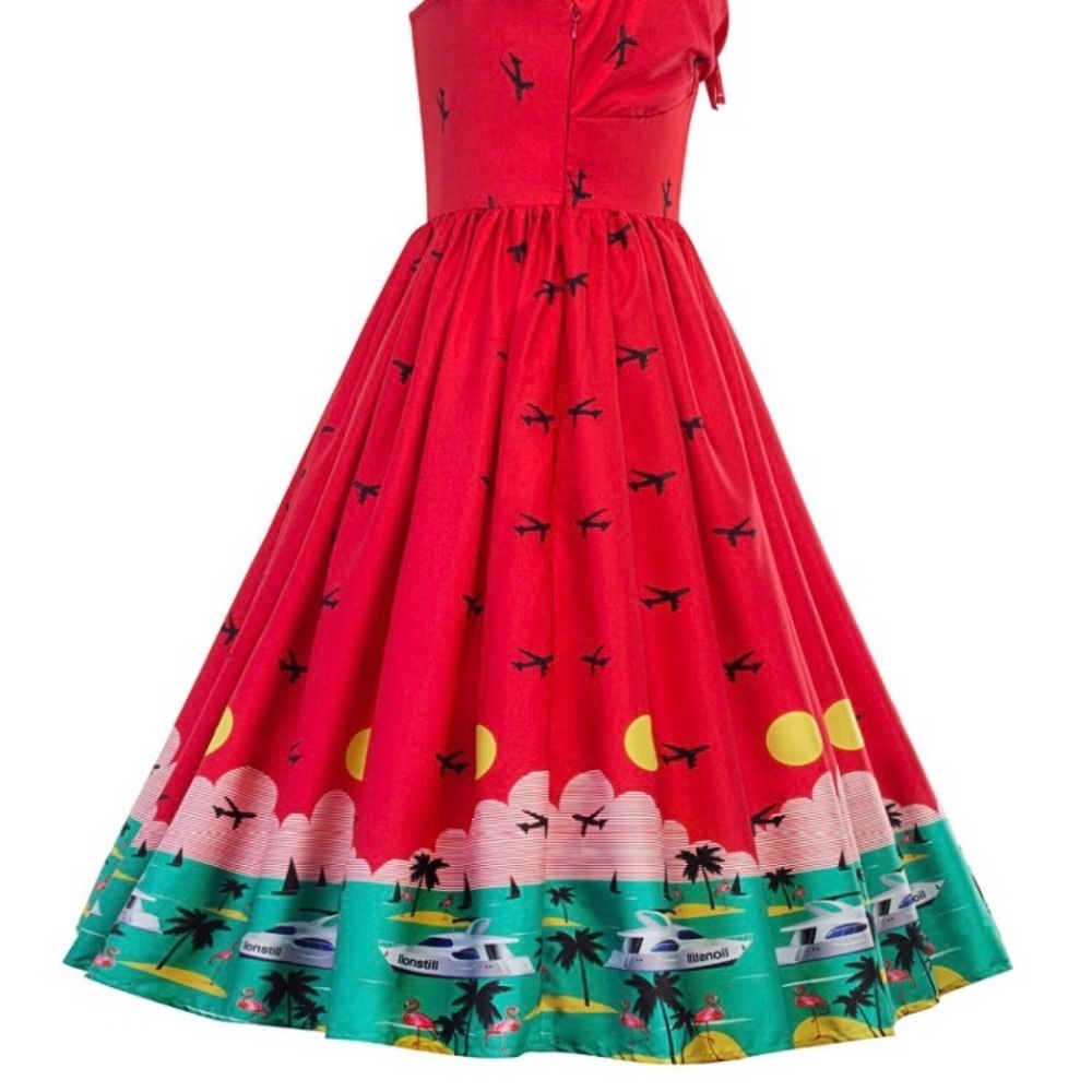 NWOT Watermelon Sunset Swing Dress - Picture 2 of 8